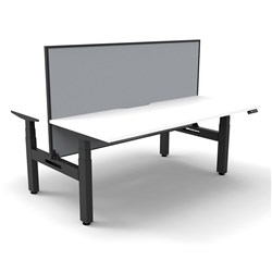 RAPIDLINE BOOST+ BACK TO BACK WORKSTATION + SCREEN 2 PERSON 1800MMW WHITE/BLACK