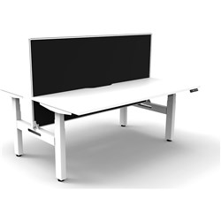 RAPIDLINE BOOST+ BACK TO BACK WORKSTATION + SCREEN 2 PERSON 1800MMW WHITE/WHITE