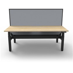 RAPIDLINE BOOST+ BACK TO BACK WORKSTATION+SCREEN+CABLE TRAY 2 PERSON 1200MMW OAK/BLACK