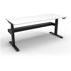 RAPIDLINE BOOST+ SINGLE SIDED WORKSTATION + CABLE TRAY 1500W X 750D X 1270MMH WHITE/BLACK