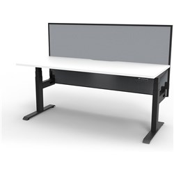 RAPIDLINE BOOST+ SINGLE SIDED WORKSTATION + SCREEN 1200W X 750D X 1330MMH WHITE / BLACK