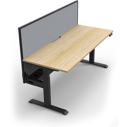 RAPIDLINE BOOST+ SINGLE SIDED WORKSTATION + SCREEN + TRAY 1200WX750DX1330MMH OAK / BLACK