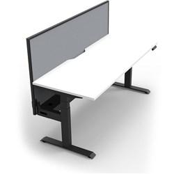 RAPIDLINE BOOST+ SINGLE SIDED WORKSTATION + SCREEN + TRAY 1200WX750DX1330MMH WHITE/BLACK