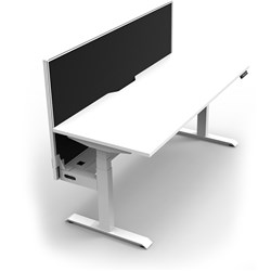 RAPIDLINE BOOST+ SINGLE SIDED WORKSTATION + SCREEN + TRAY 1200WX750DX1330MMH WHITE/WHITE