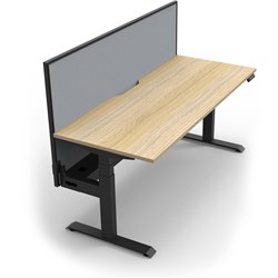 RAPIDLINE BOOST+ SINGLE SIDED WORKSTATION + SCREEN + TRAY 1500WX750DX1330MMH OAK / BLACK