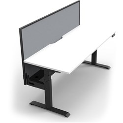 RAPIDLINE BOOST+ SINGLE SIDED WORKSTATION + SCREEN + TRAY 1500WX750DX1330MMH WHITE/BLACK