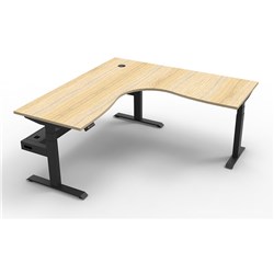RAPIDLINE BOOST+ CORNER WORKSTATION + TRAY 1500/1500W X 750D X 1270MMH OAK / BLACK