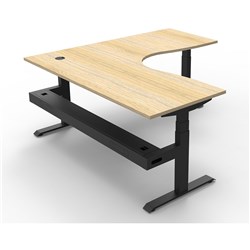 RAPIDLINE BOOST+ CORNER WORKSTATION + TRAY 1800/1500W X 750D X 1270MMH OAK / BLACK