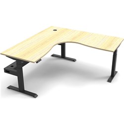 RAPIDLINE BOOST+ CORNER WORKSTATION + TRAY 1800/1800W X 750D X 1270MMH OAK / BLACK