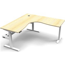 RAPIDLINE BOOST+ CORNER WORKSTATION + TRAY 1800/1800W X 750D X 1270MMH OAK / WHITE