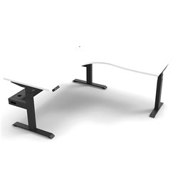 RAPIDLINE BOOST+ CORNER WORKSTATION + TRAY 1800/1800W X 750D X 1270MMH WHITE / BLACK