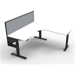 RAPIDLINE BOOST+ CORNER WORKSTATION + SCREEN 1500/1500MMW WHITE/BLACK