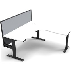RAPIDLINE BOOST+ CORNER WORKSTATION + SCREEN 1800/1800MMW WHITE/BLACK