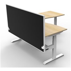 RAPIDLINE BOOST+ CORNER WORKSTATION + SCREEN + CABLE TRAY 1800/1500MMW OAK/WHITE