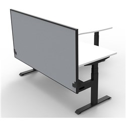 RAPIDLINE BOOST+ CORNER WORKSTATION + SCREEN + CABLE TRAY 1800/1500MMW WHITE/BLACK