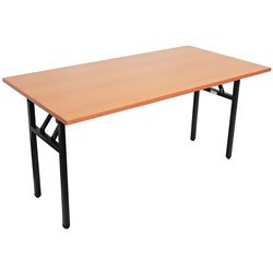 RAPIDLINE STEEL FRAME FOLDING TABLE 1500W X 750D X 730MMH BEECH TOP BLACK FRAME