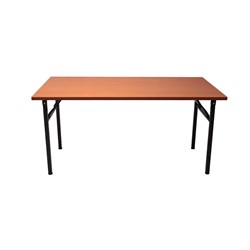 RAPIDLINE STEEL FRAME FOLDING TABLE 1500W X 750D X 730MMH CHERRY TOP BLACK FRAME