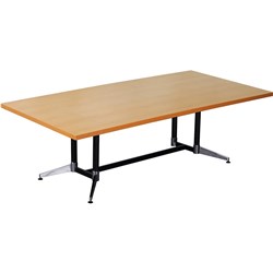 RAPIDLINE TYPHOON BOARDROOM TABLE 1800W X 900D X 750MMH BEECH TOP BLACK FRAME