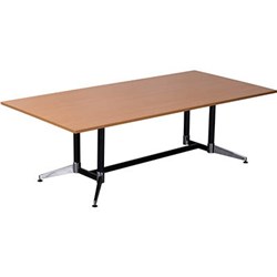 RAPIDLINE TYPHOON BOARDROOM TABLE 2400W X 1200D X 750MMH BEECH TOP BLACK FRAME