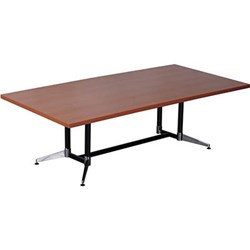 RAPIDLINE TYPHOON BOARDROOM TABLE 2400W X 1200D X 750MMH CHERRY TOP BLACK FRAME