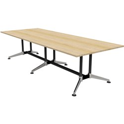 RAPIDLINE TYPHOON BOARDROOM TABLE 3200W X 1200D X 750MMH OAK / BLACK