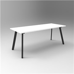 RAPIDLINE ETERNITY MEETING AND BOARDROOM TABLE 1500W X 750D X 730MMH WHITE TOP BLACK BASE