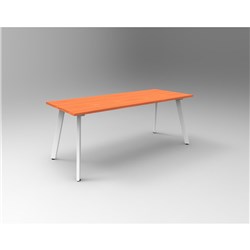 RAPIDLINE ETERNITY MEETING AND BOARDROOM TABLE 1500W X 750D X 730MMH CHERRY TOP WHITE BASE