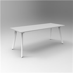RAPIDLINE ETERNITY MEETING AND BOARDROOM TABLE 1500W X 750D X 730MMH GREY TOP WHITE BASE