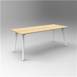 RAPIDLINE ETERNITY MEETING AND BOARDROOM TABLE 1500W X 750D X 730MMH OAK TOP WHITE BASE