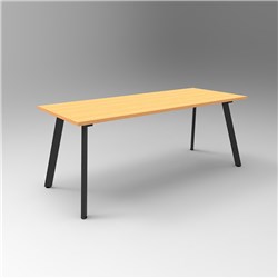 RAPIDLINE ETERNITY MEETING AND BOARDROOM TABLE 1800W X 750D X 730MMH BEECH TOP BLACK BASE
