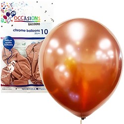 ALPEN OCCASIONS BALLOONS 30CM CHROME ROSE GOLD PACK OF 10