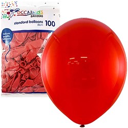 ALPEN OCCASIONS BALLOONS 30CM RED PACK OF 100