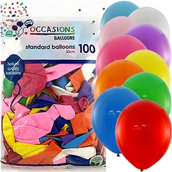 ALPEN OCCASIONS BALLOONS 30CM ASSORTED COLOURS PACK OF 100