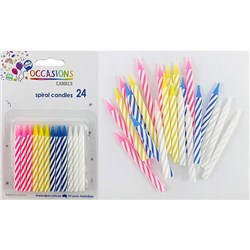ALPEN OCCASIONS BIRTHDAY CANDLES ASSORTED COLOURS PACK OF 24