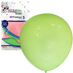 ALPEN OCCASIONS GIANT INFLATED BALLOON 90CM ASSORTED COLOURS PACK OF 3