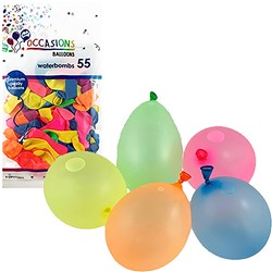 ALPEN OCCASIONS WATERBOMB BALLOONS ASSORTED COLOURS PACK OF 55