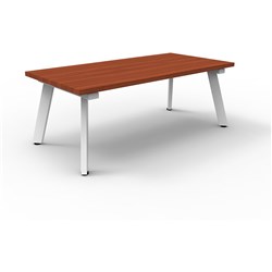 RAPIDLINE ETERNITY COFFEE TABLE 1200W X 600D X 450MMH CHERRY TOP WHITE BASE
