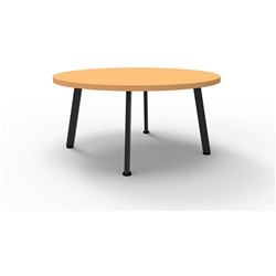 RAPIDLINE ETERNITY ROUND COFFEE TABLE 900D X 450MMH BEECH TOP BLACK BASE