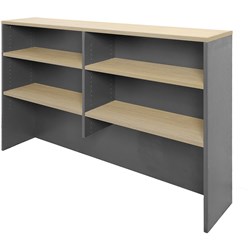 RAPIDLINE RAPID WORKER OVERHEAD HUTCH 1500W X 315D X 1070MMH OAK AND IRONSTONE