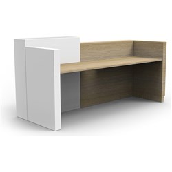 RAPIDLINE SEMPRE RECEPTION COUNTER 2400W X 950D X 1150MMH NATURAL OAK AND WHITE
