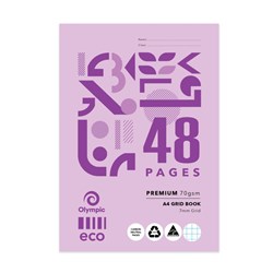 OLYMPIC ECO G748P GRID EXERCISE BOOK A4 7MM GRID 48 PAGE