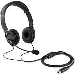 KENSINGTON HI FI USB-A HEADPHONE WITH MICROPHONE AND VOLUME CONTROL BLACK