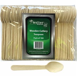WRITER BREAKROOM ECO WOODEN CUTLERY TEASPOON 140MM PACK OF 100