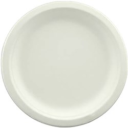 WRITER BREAKROOM EARTH ECO HEAVY DUTY SUGARCANE ROUND PLATE 180MM WHITE PACK OF 25