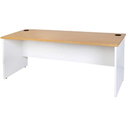 LOGAN STRAIGHT DESK 1800W X 900D X 730MMH WHITE AND OAK