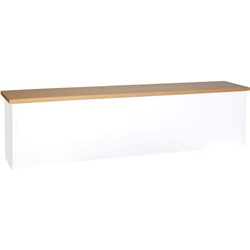 LOGAN RECEPTION DESK HOB 1800W X 300D X 450MMH WHITE AND OAK