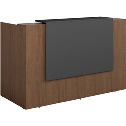 SORRENTO RECEPTION COUNTER 1500W X 840D X 1150MMH REGAL WALNUT AND CHARCOAL