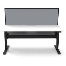 RAPIDLINE BOOST LIGHT SINGLE SIDED WORKSTATION + SCREEN + CABLE TRAY 1500MMW WHITE/BLACK