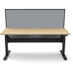 RAPIDLINE BOOST LIGHT SINGLE SIDED WORKSTATION + SCREEN + CABLE TRAY 1500MMW OAK/BLACK