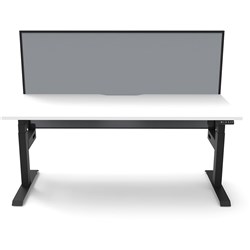 RAPIDLINE BOOST LIGHT SINGLE SIDED WORKSTATION+SCREEN 1800W X 750D X 1330MMH WHITE/BLACK